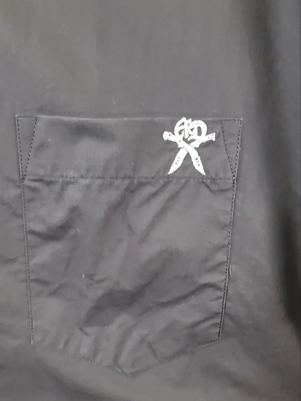 Artful Dodger Y2k Black Long-Sleeve Embroidered Button-Up Shirt 4XL - Picture 5 of 8